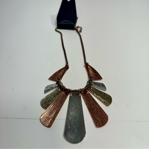 NWT. Paparazzi Multicolored Necklace & earrings set. Copper, silver & brass tone - Picture 10 of 11